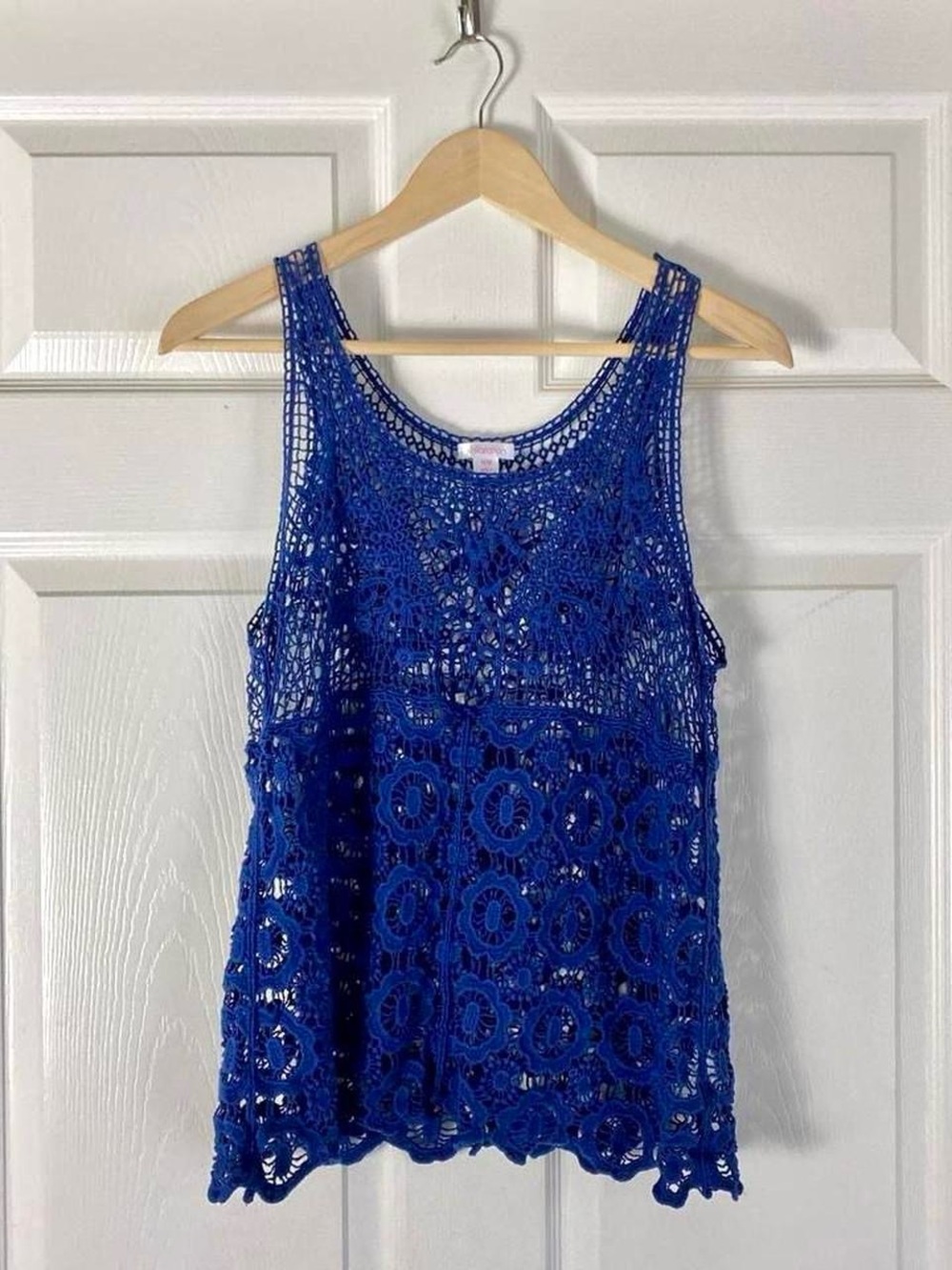 ' Xhilaration ' Navy Blue Crochet Tank Top size S-M